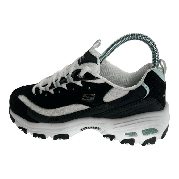 Sketchers D’Lites shoes in black and white with seafoam accent.  Size 7 - Picture 4 of 8